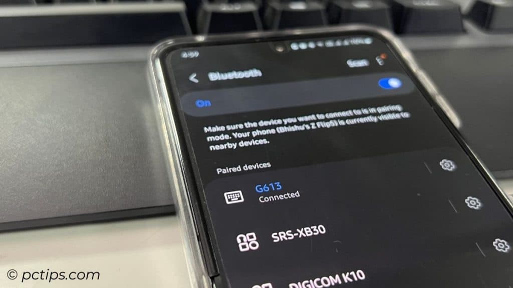 connected bluetooth keyboard to phone