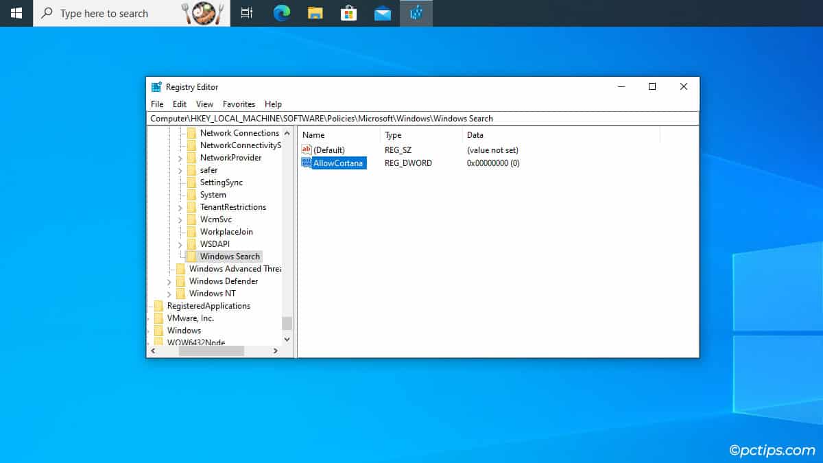 disable-cortana-via-windows-registry