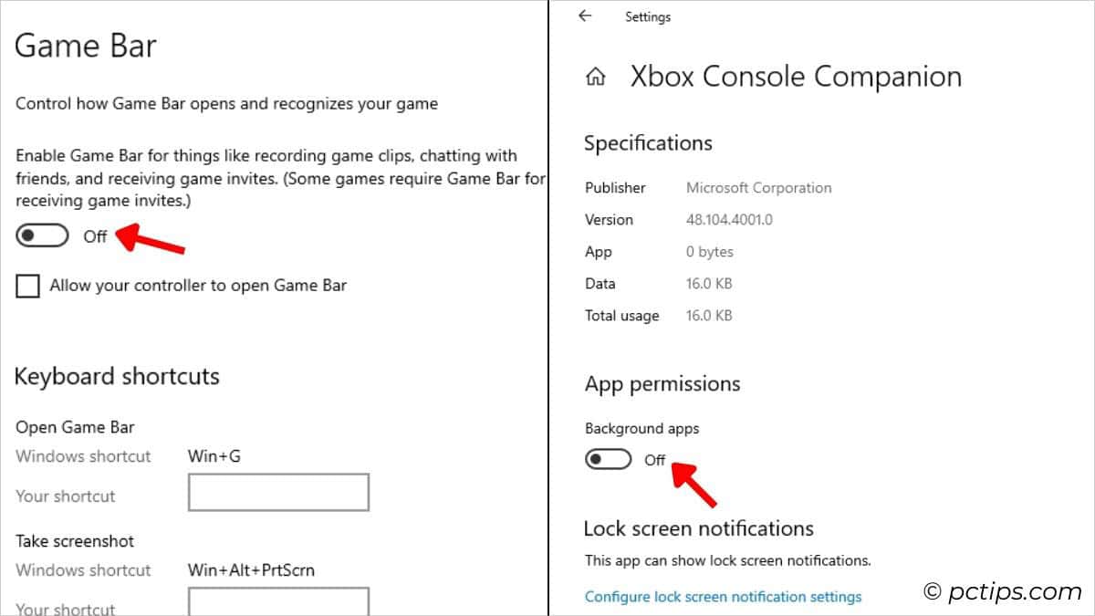 disabling xbox game bar windows 10