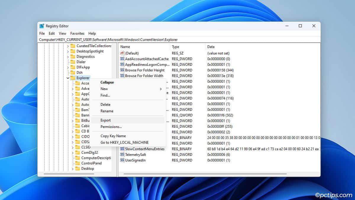 export-windows-registry-key