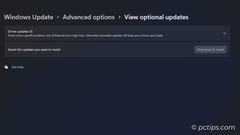 hidden updates inside windows optional updates