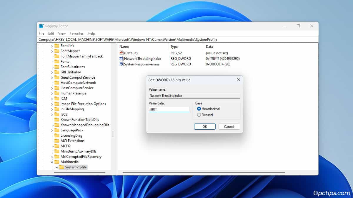 network-throttling-index-registry-key