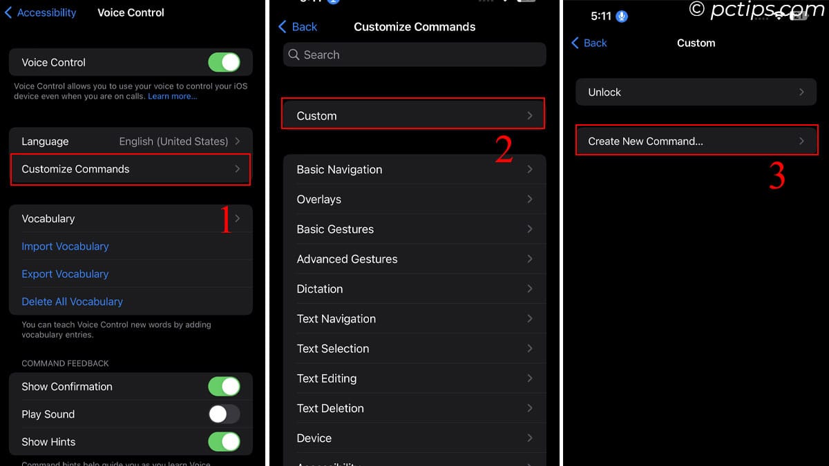create custom voice command