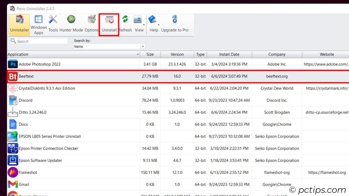 Basic Uninstallation with Revo Uninstaller