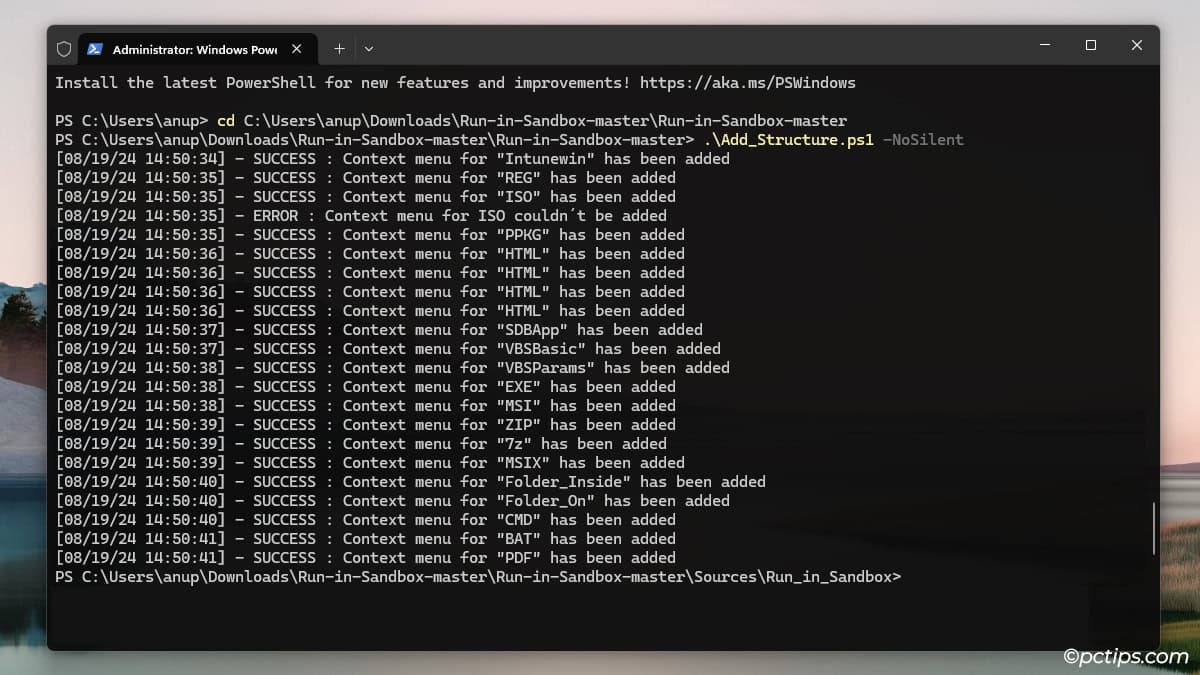 run-in-sandbox-install-script