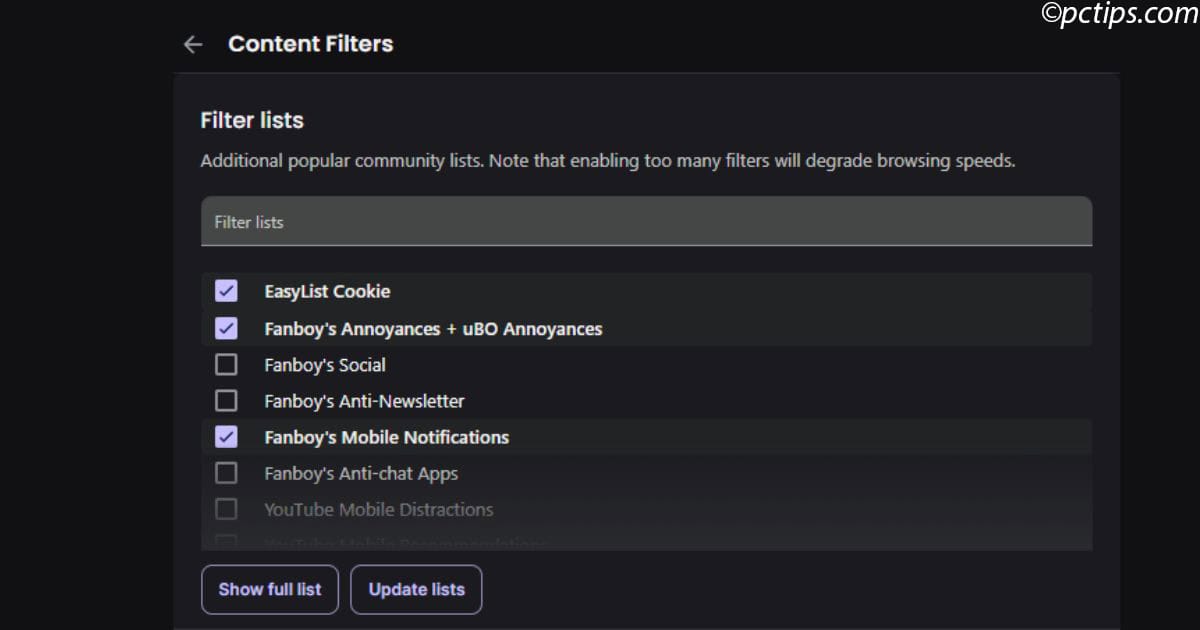 content filtering