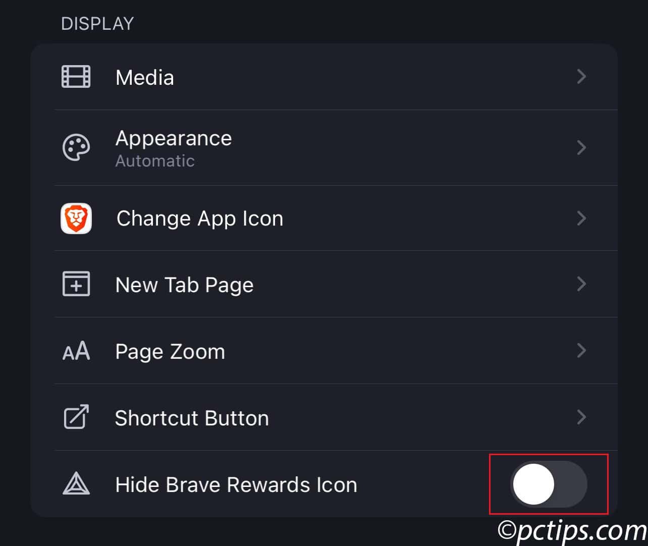 hide brave icon