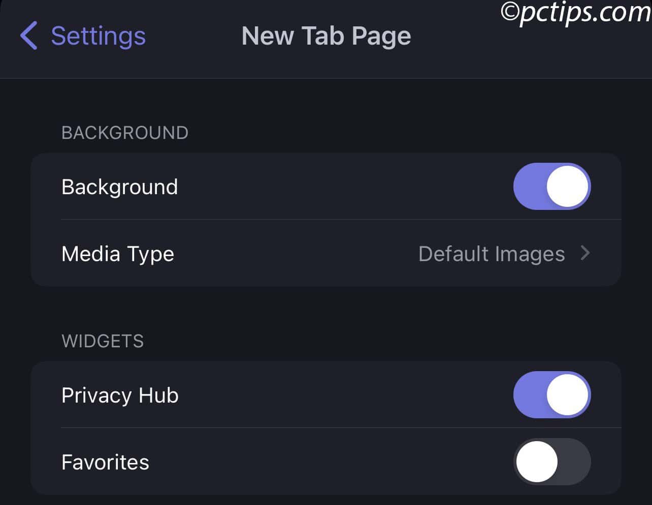 new tab page