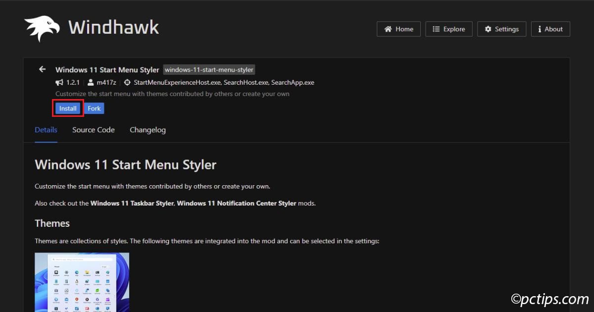 start menu styler install