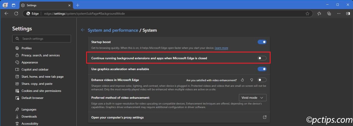 background running disable 