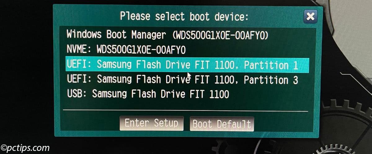 boot menu