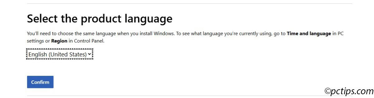 select language