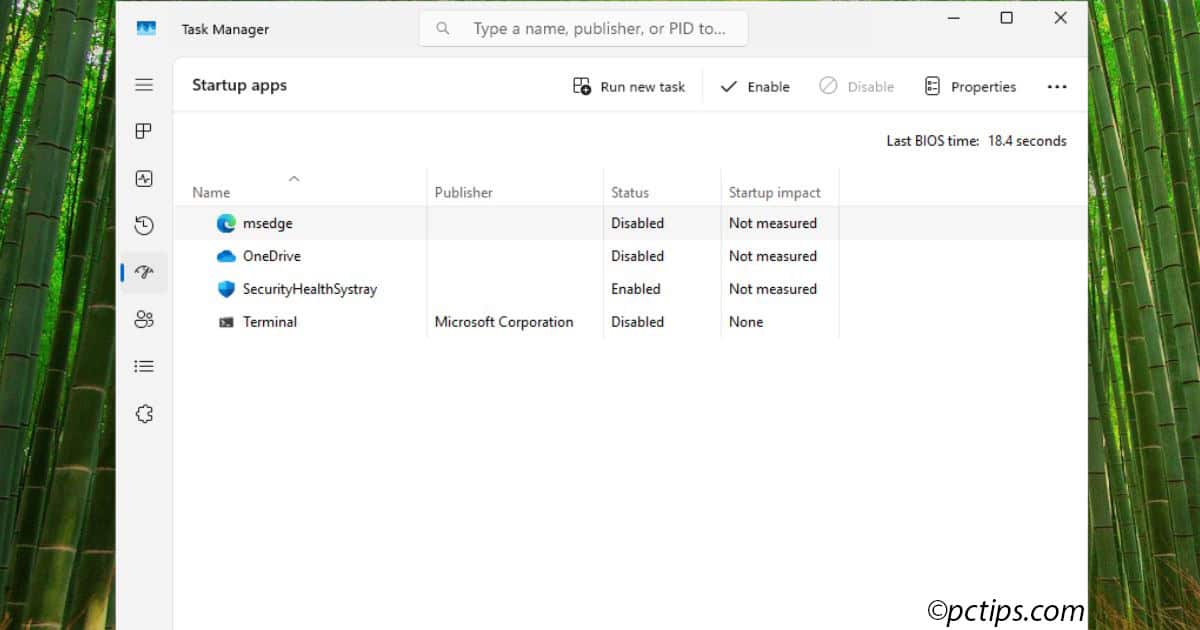 disable startup apps
