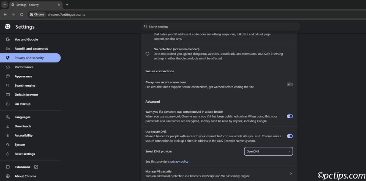 select dns
