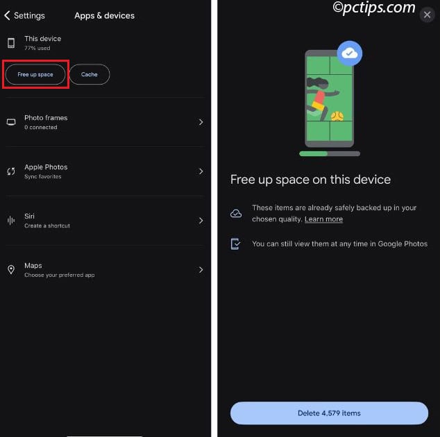 free up device storage