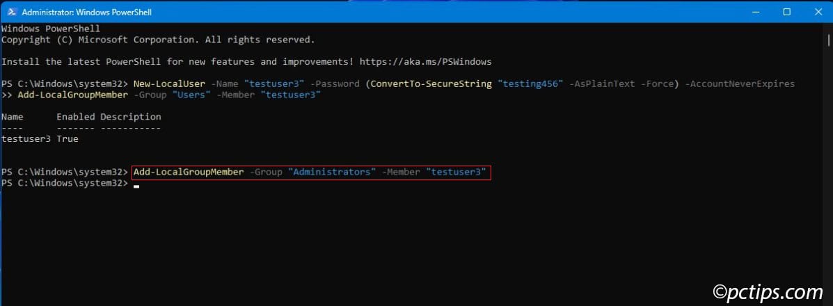 administrator privilege powershell